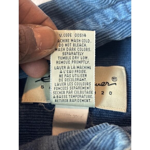 Vintage Eddie Baver Blue Corduroy Button-Down Shirt With Pockets For Men large s - Picture 12 of 12